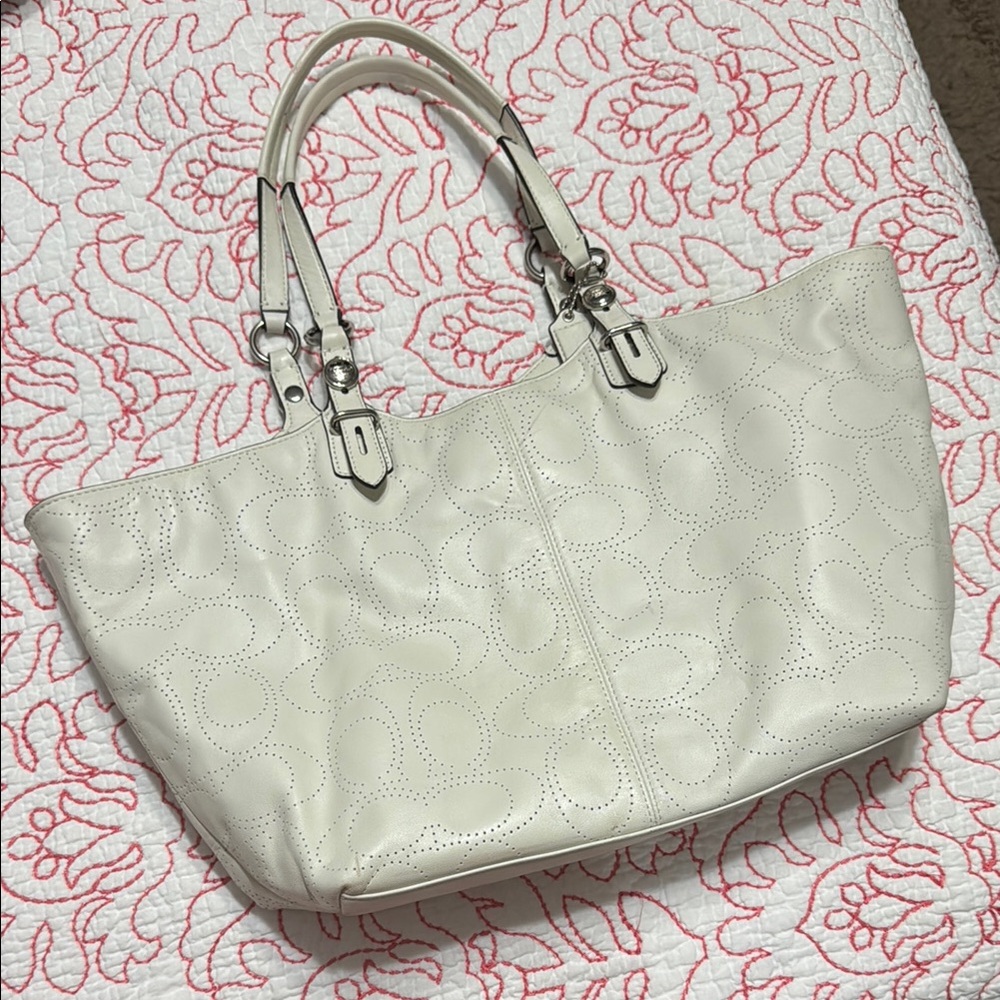 Coach White Purse